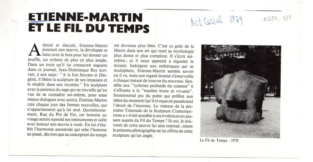 “Étienne-Martin et le fil du temps”
