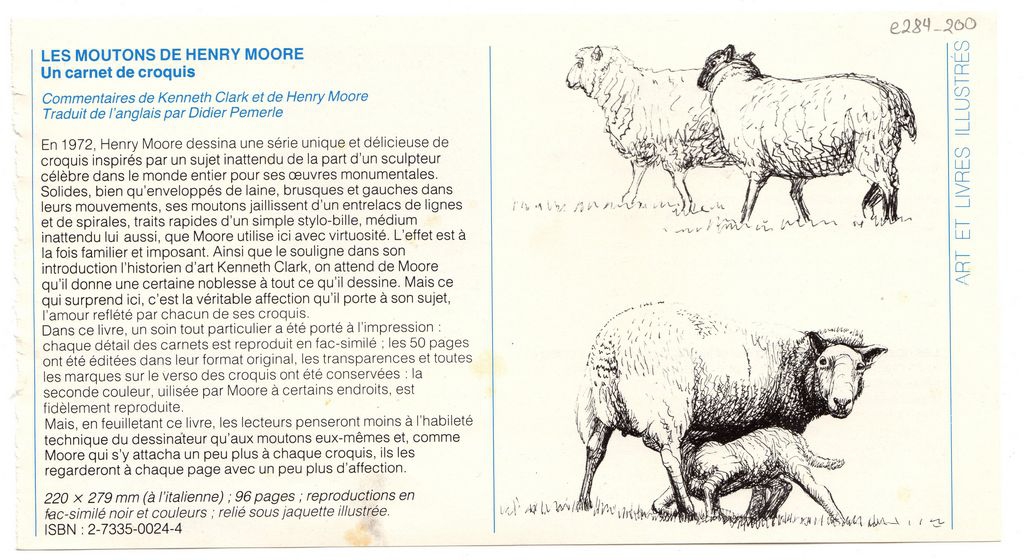 “Les moutons de Henry Moore. Un carnet de croquis”