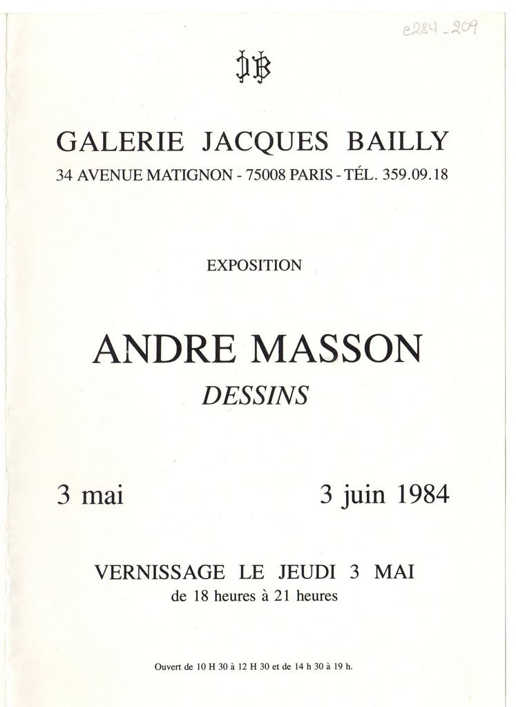 Έκθεση “André Masson. Dessins”