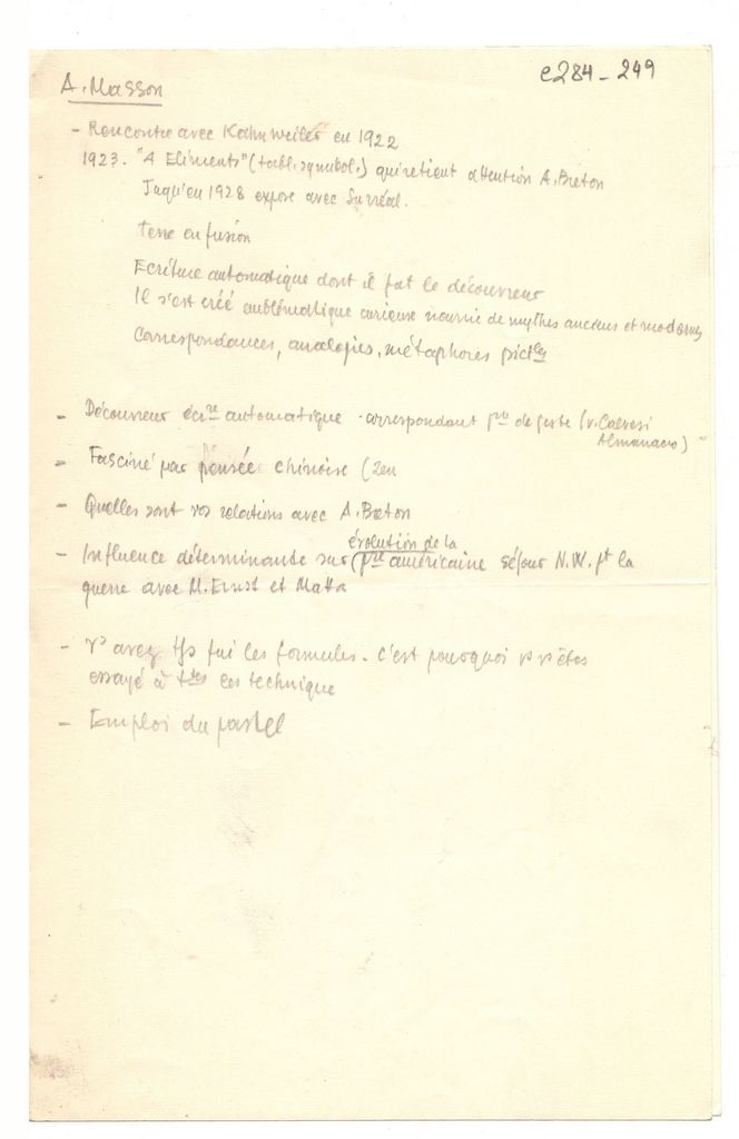 Σημειώσεις για τον André Masson