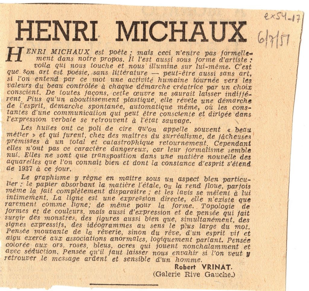 “Henri Michaux”
