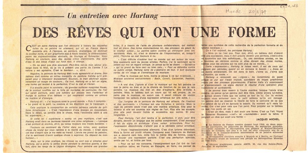“Des rêves qui ont une forme”