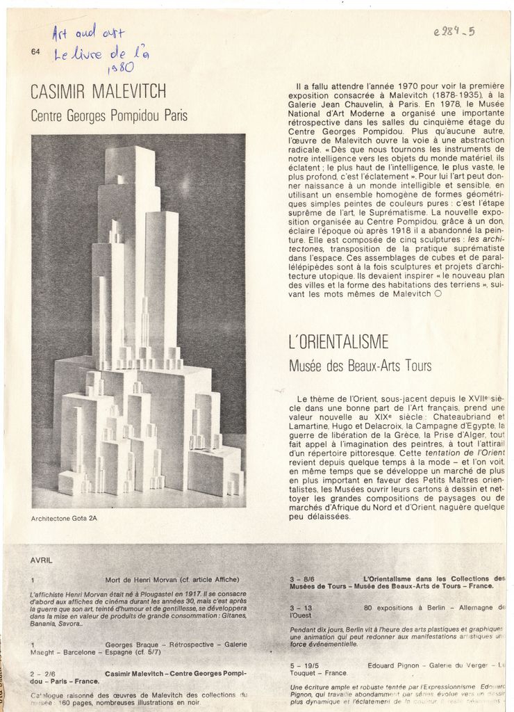 “Casimir Malevitch. Centre Georges Pompidou Paris”