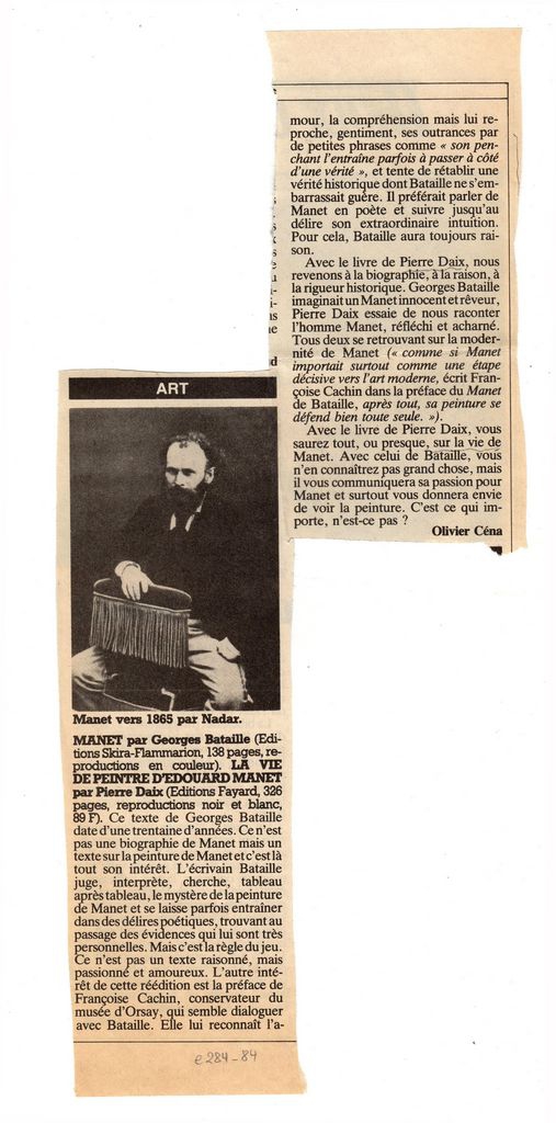 Κριτική εκδόσεων για τον E. Manet