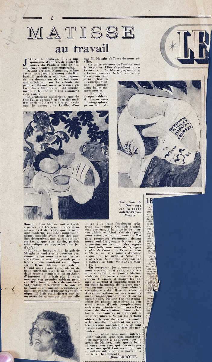 “Matisse au travail”