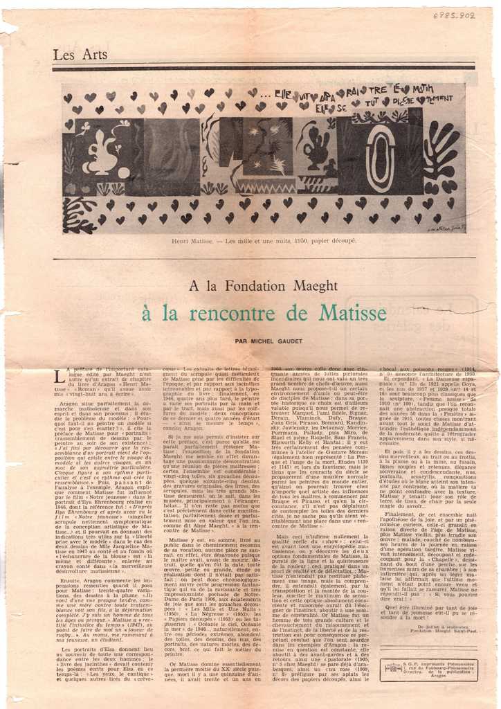 “A la Fondation Maeght à la rencontre de Matisse”