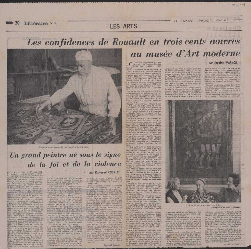 “Les confidences de Rouault en trois cents oeuvres au musée d’ Art Moderne”