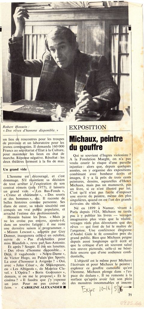 “Michaux, peintre du gouffre”