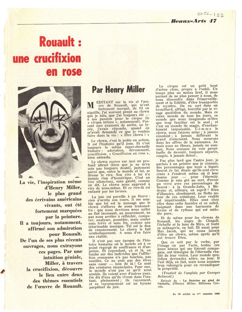 “Rouault: une crucifixion en rose”