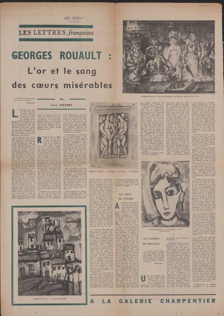 “Georges Rouault: L’ or et le sang des cours misérables”
