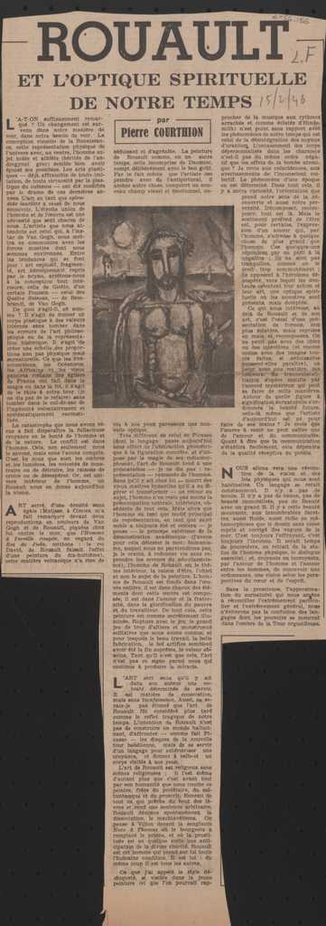 “Rouault et l’ optique spirituelle d notre temps”