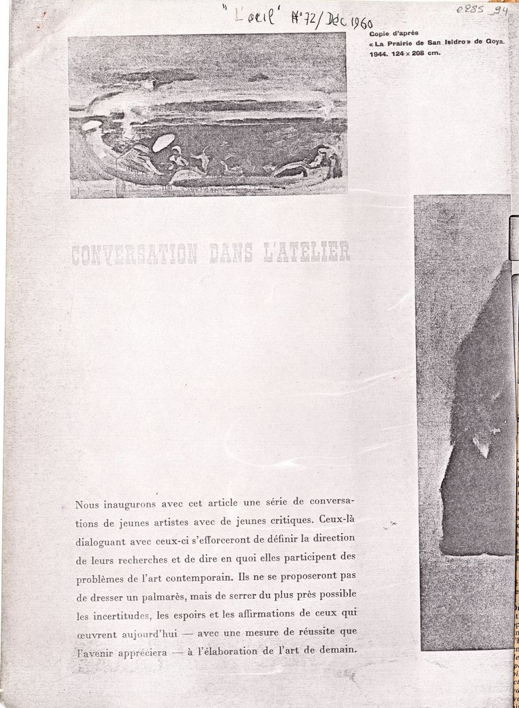“Conversation dans l’ atelier”