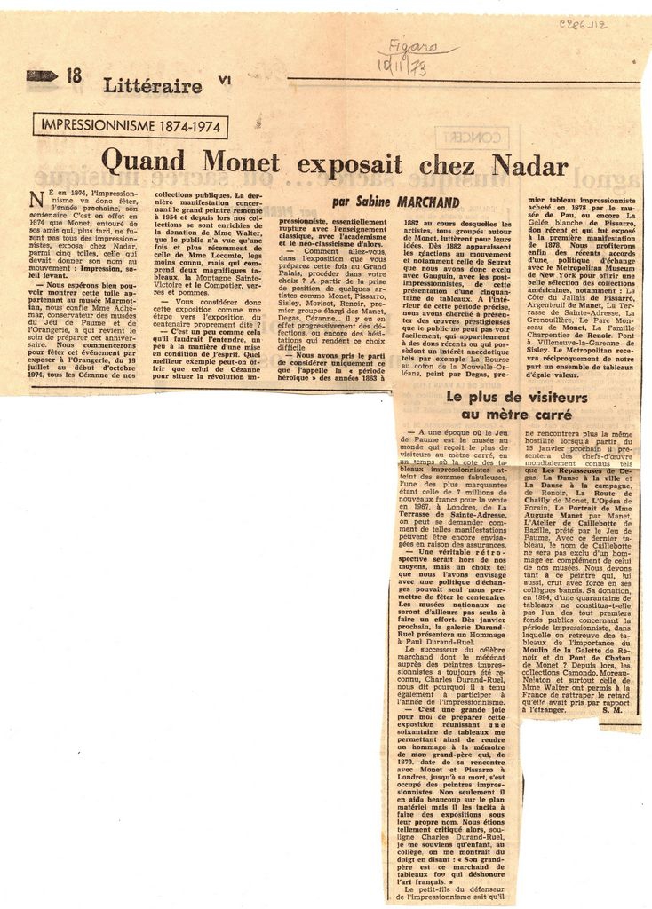 “Quand Monet exposait chez Nadar”