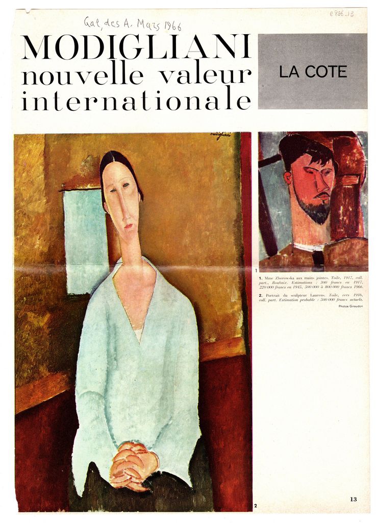 “Modigliani, nouvelle valeur internationalle”