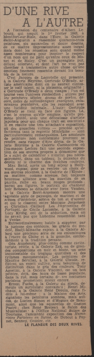 “D’ une rive à l’ autre”