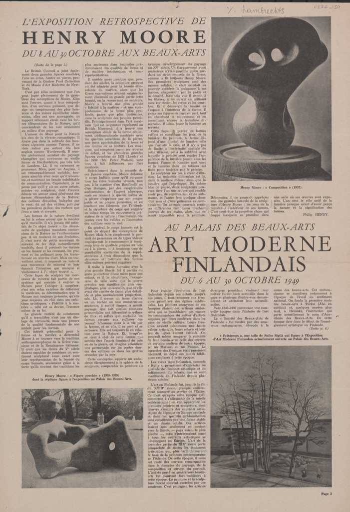 “L’exposition retrospective Henry Moore”