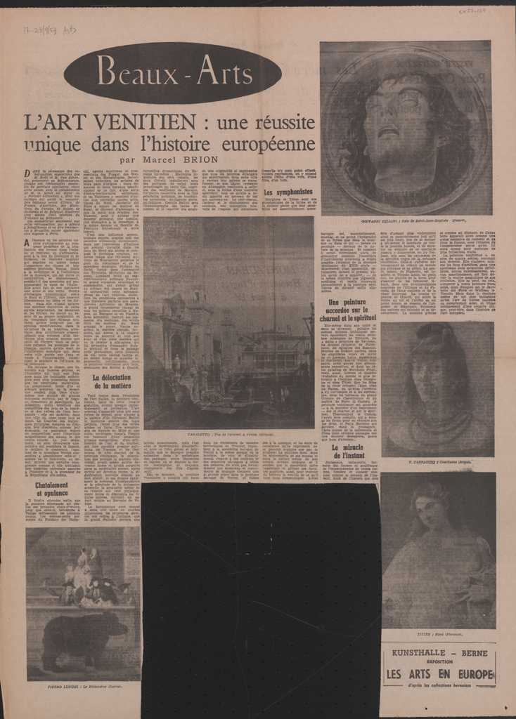 “L’ art vénitien: une réussite unique dans l’ histoire européenne”