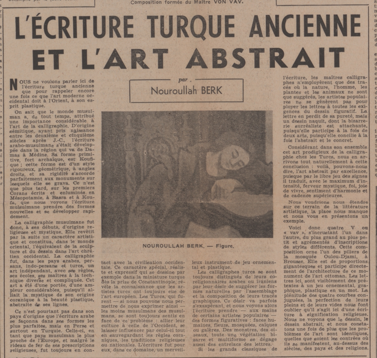 “L’ écriture turque ancienne et l’ art abstrait”