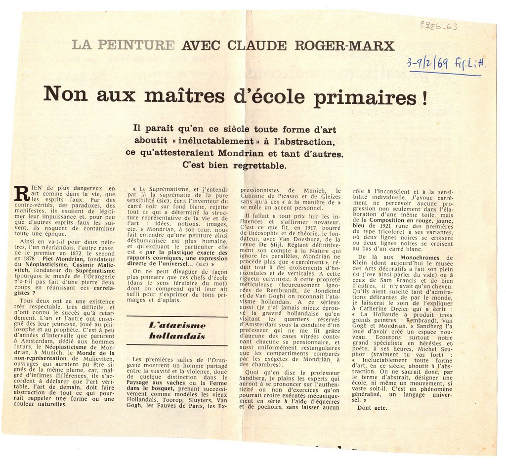 “Non aux maîtres d’ école primaires!”