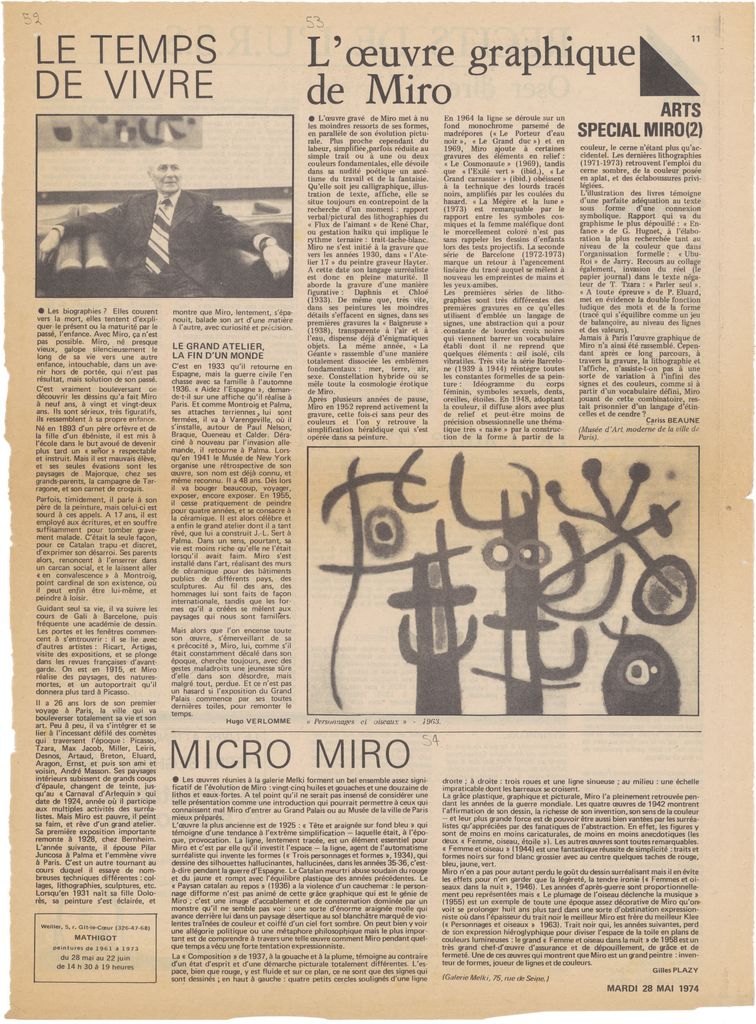 “L’ oeuvre graphique de Miró”