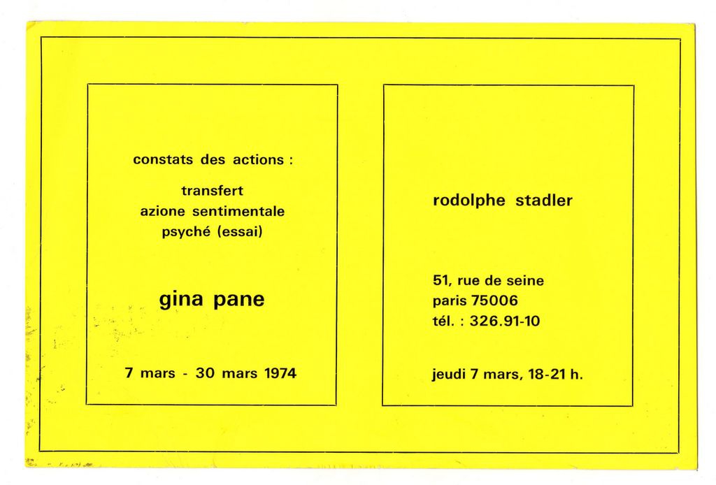 Έκθεση G. Pane “Constats des actions: transfert, azione sentimentale, psych? (essai)”
