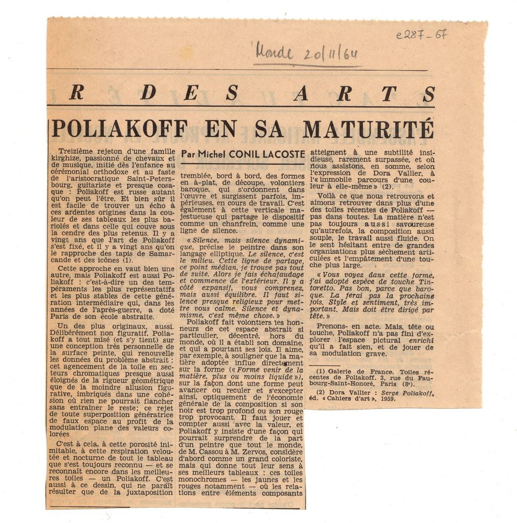 “Poliakoff en sa maturité”