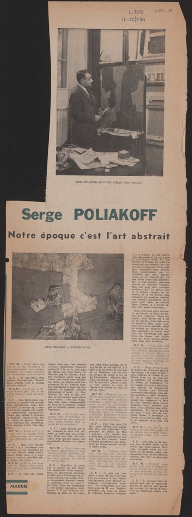 “Serge Poliakoff. Notre époque c’est l’art abstrait”