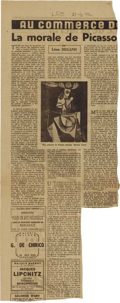 “La morale de Picasso”