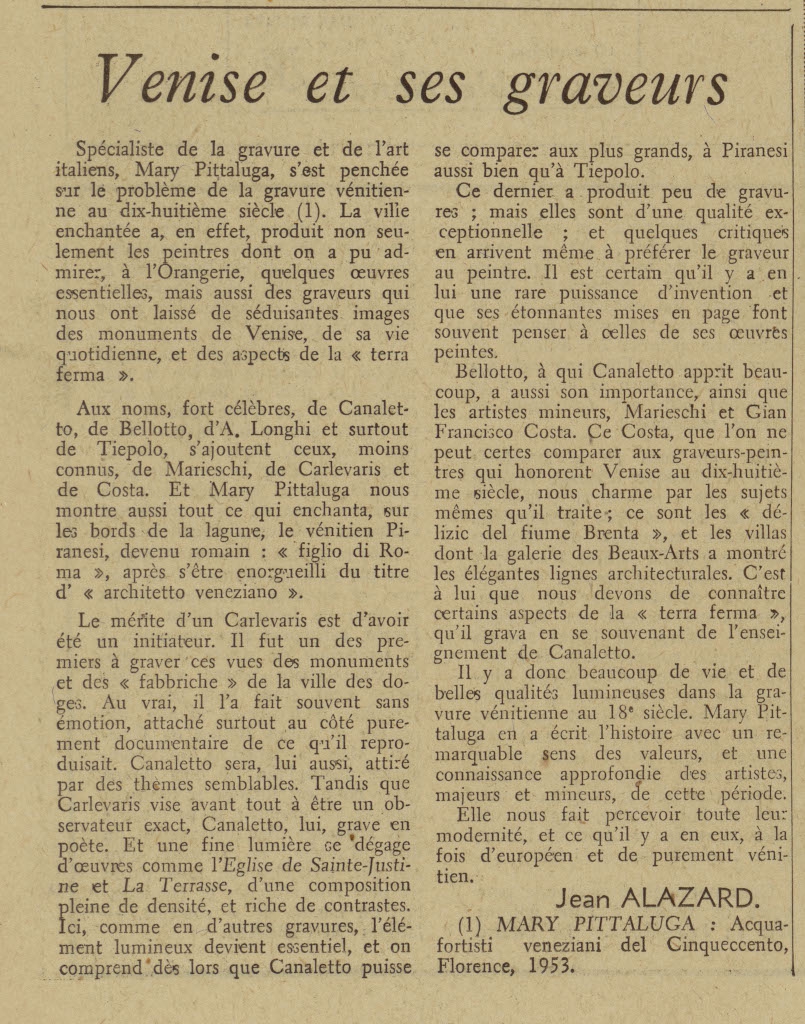 “Venise et ses graveurs”