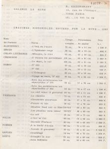 Έντυπο της γκαλερί “La Hune”