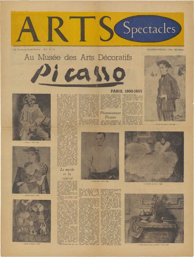 “Picasso au Musée des Arts Décoratifs”.