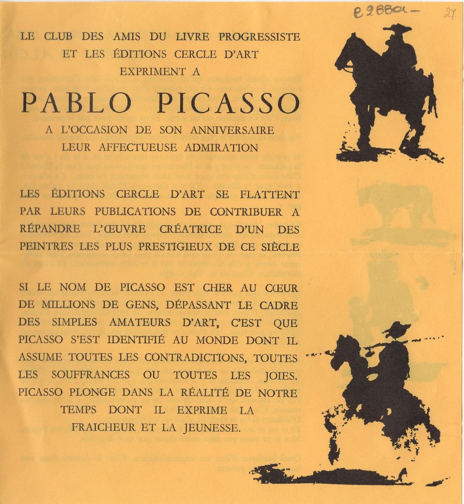 “Picasso. Secrets d’ alcôve d’ un atelier”