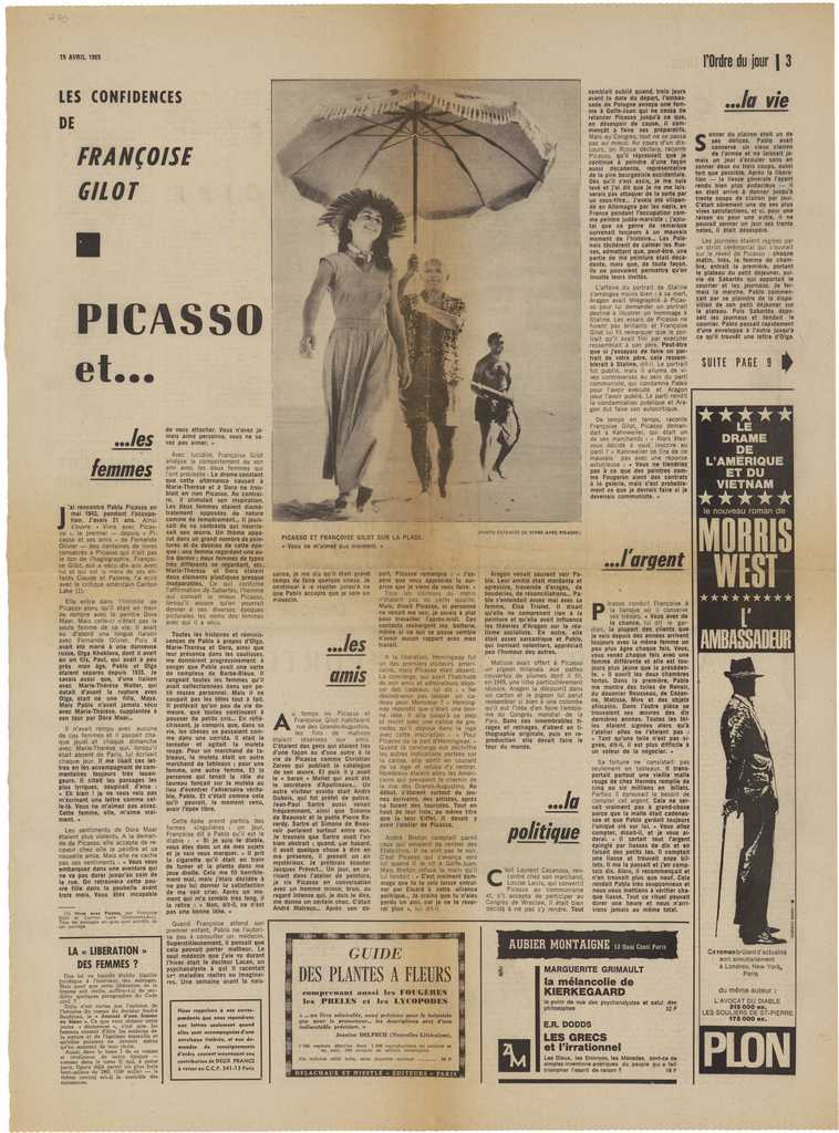 “Les confidences de Francoise Gilot. Picasso et . . .”