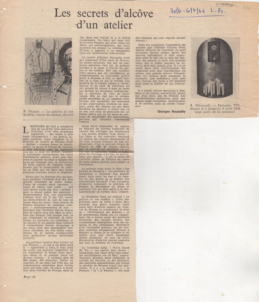 “Les secrets d’ alcôve d’ un atelier”
