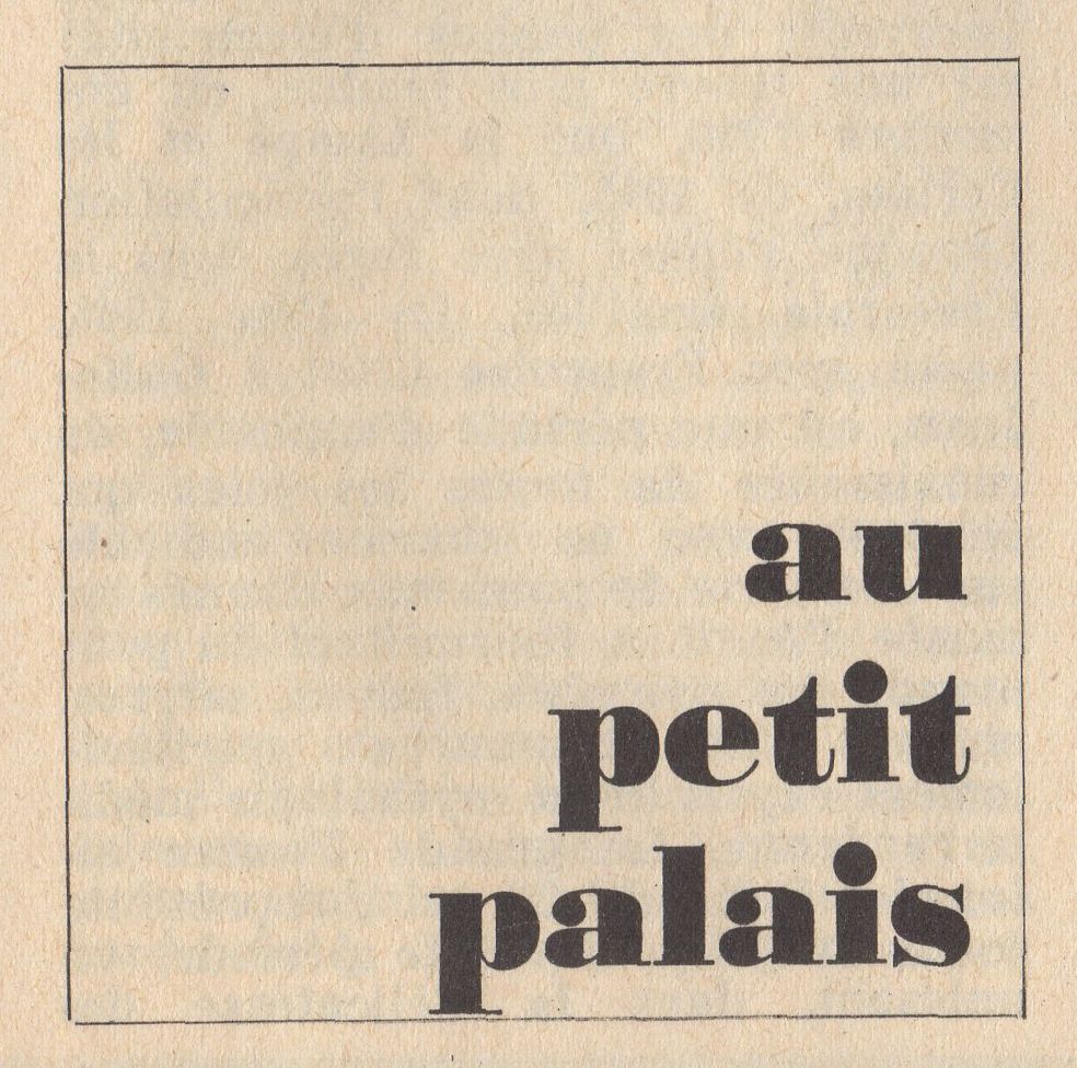 “Au petit palais”
