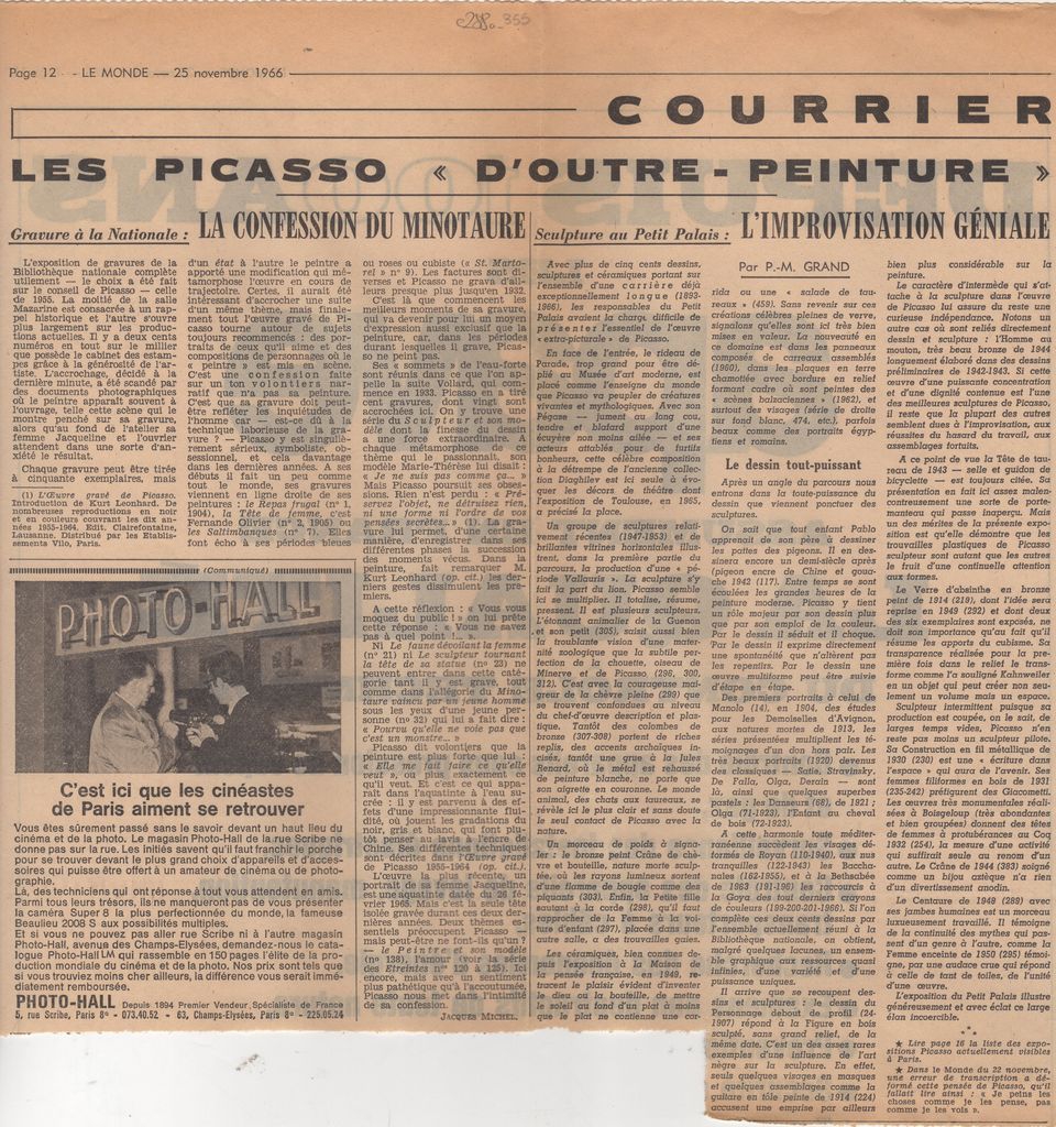 “Les Picasso ‘d’ outre -peinture'”
