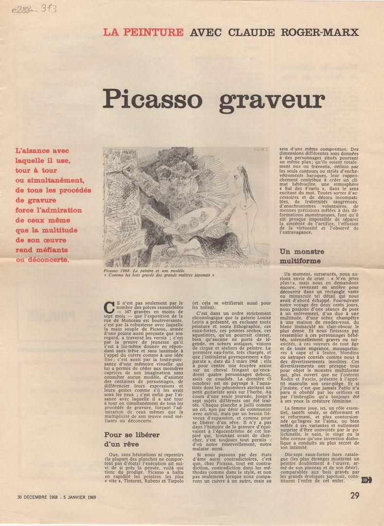 “Picasso graveur”