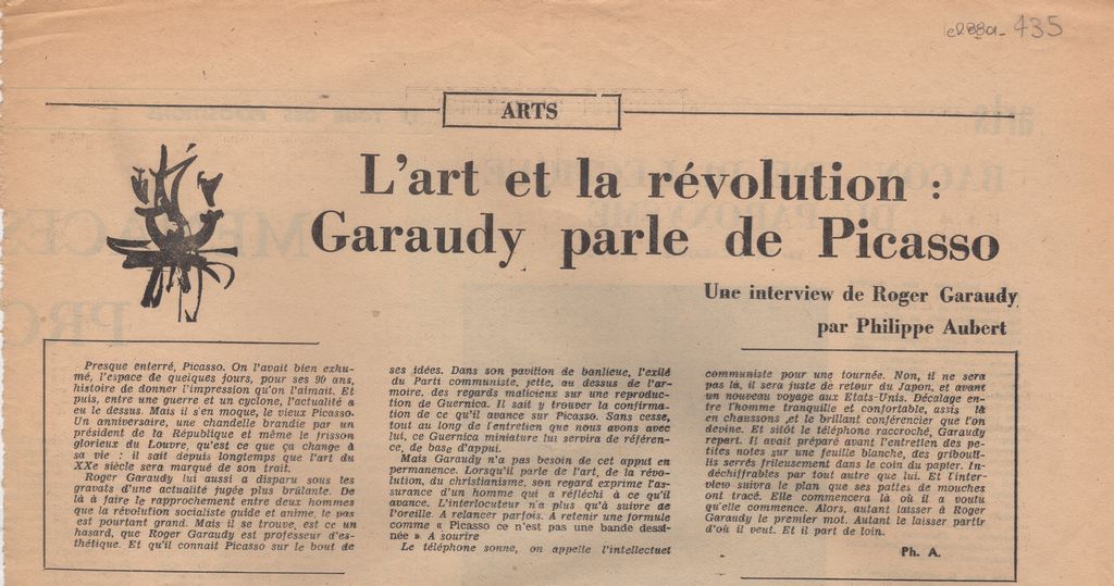 “L’ art et la révolution: Garaudy parle de Picasso”