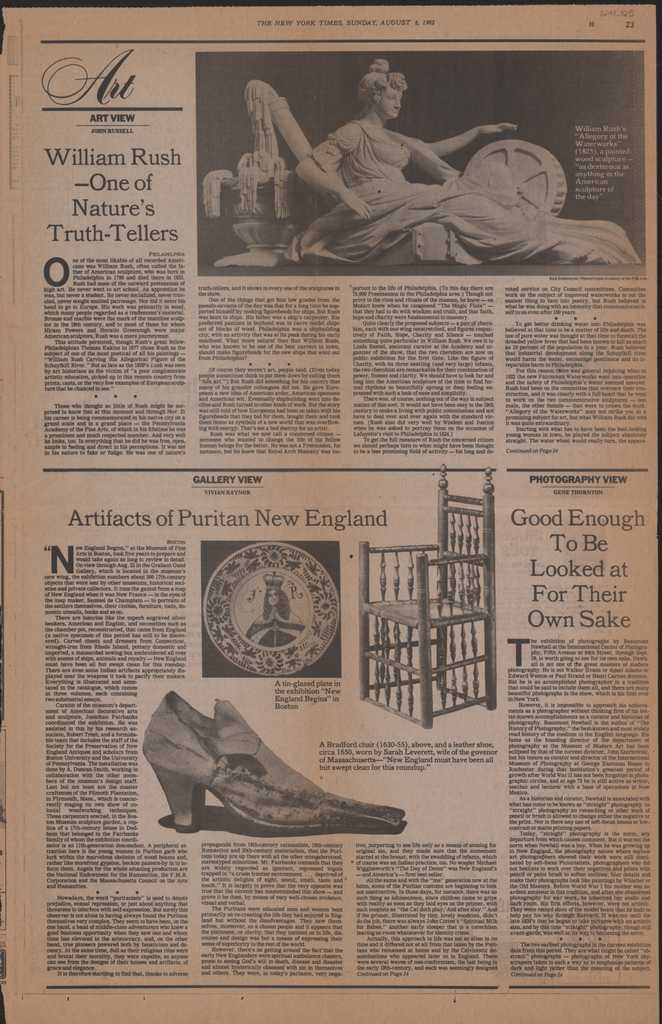 “William Rush, one of nature’s truth-tellers”