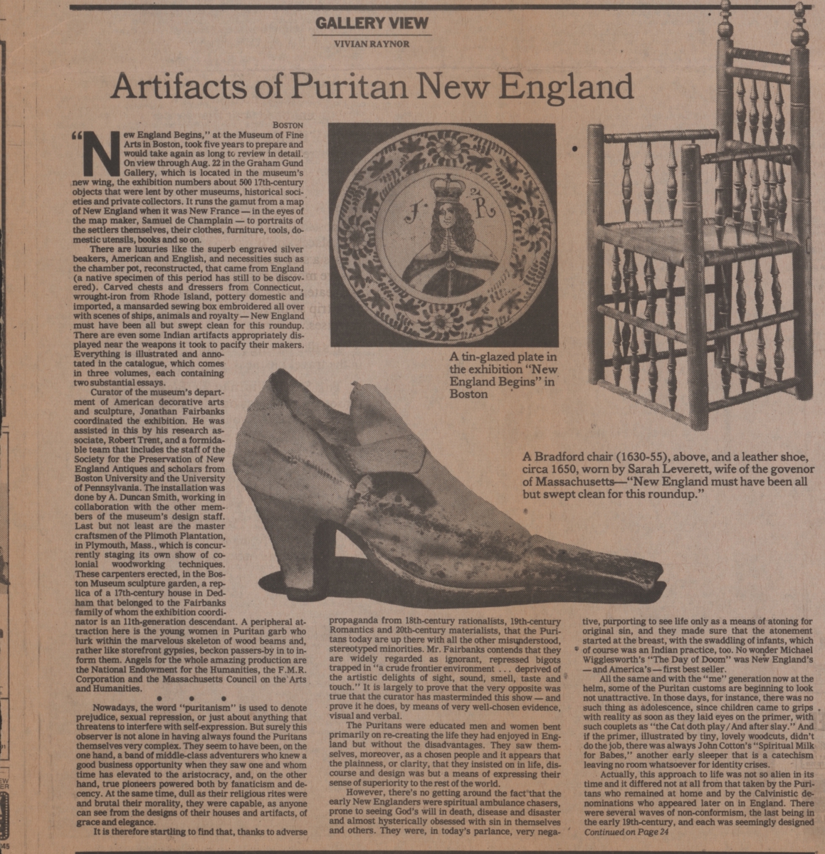 “Artifacts of Puritan New England”