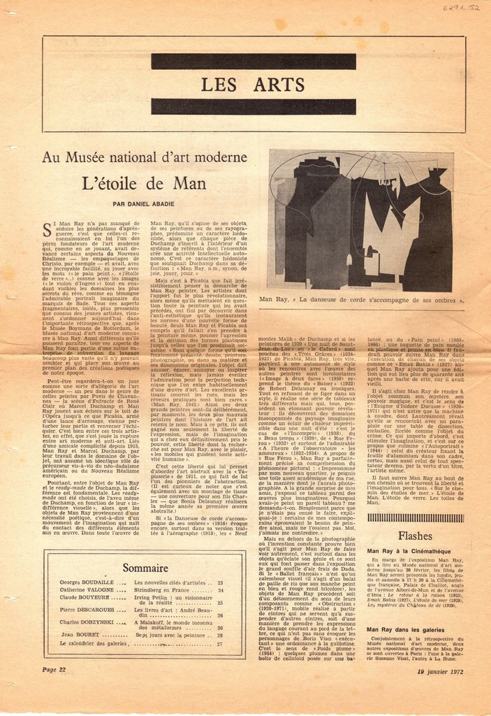 “Au Musée national d’ art moderne. L’ étoile de Man”