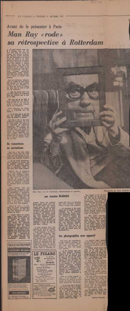 “Avant de la prèsenter à Paris, Man Ray ‘rode’ sa rètrospective à Rotterdam”