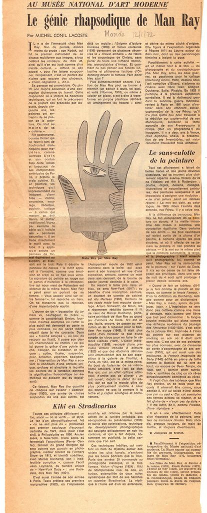 “Le génie rapsodique de Man Ray”