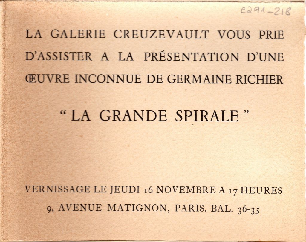 Έκθεση Germaine Richier “La Grande Spirale”