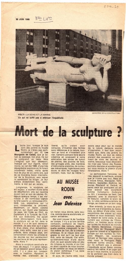 “Mort de la sculpture?”