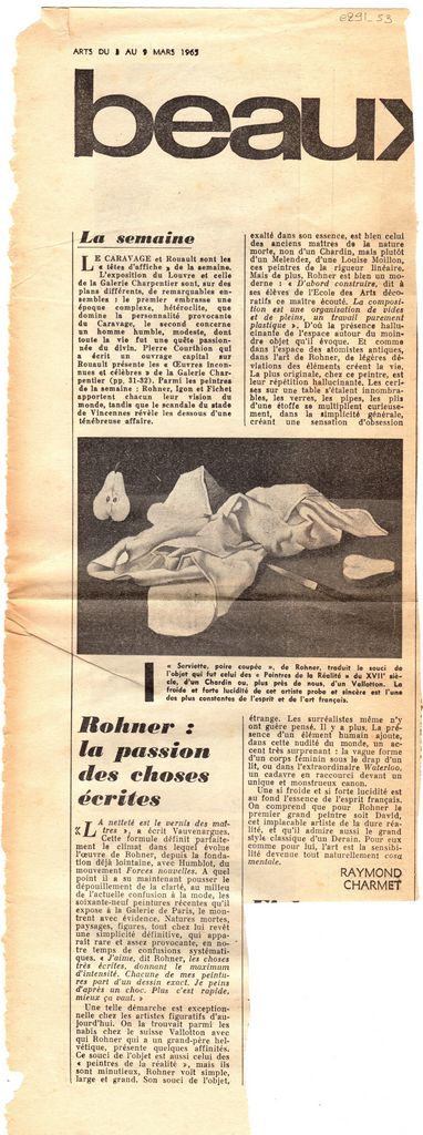 “Rohner: la passion des choses écrites”