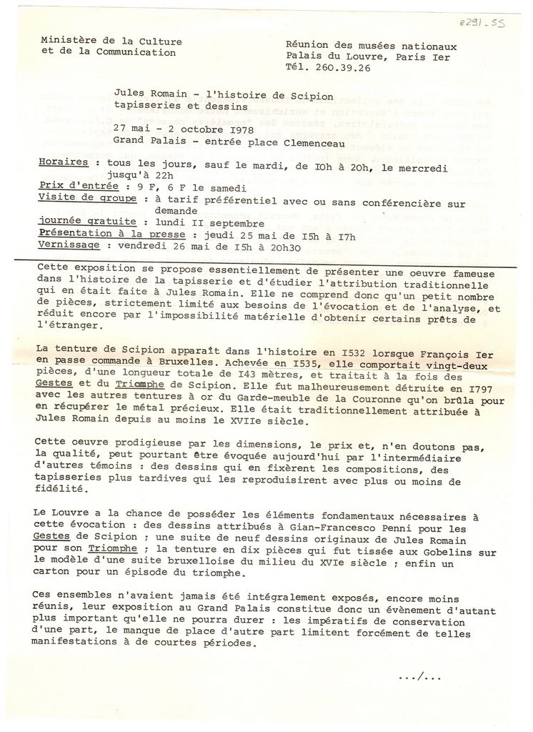 Έκθεση “Jules Romain L’ Histoire de Scipion”