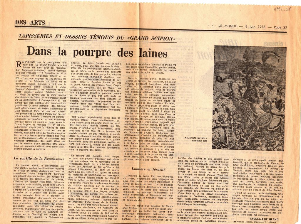 “Dans la pourpre des laines”