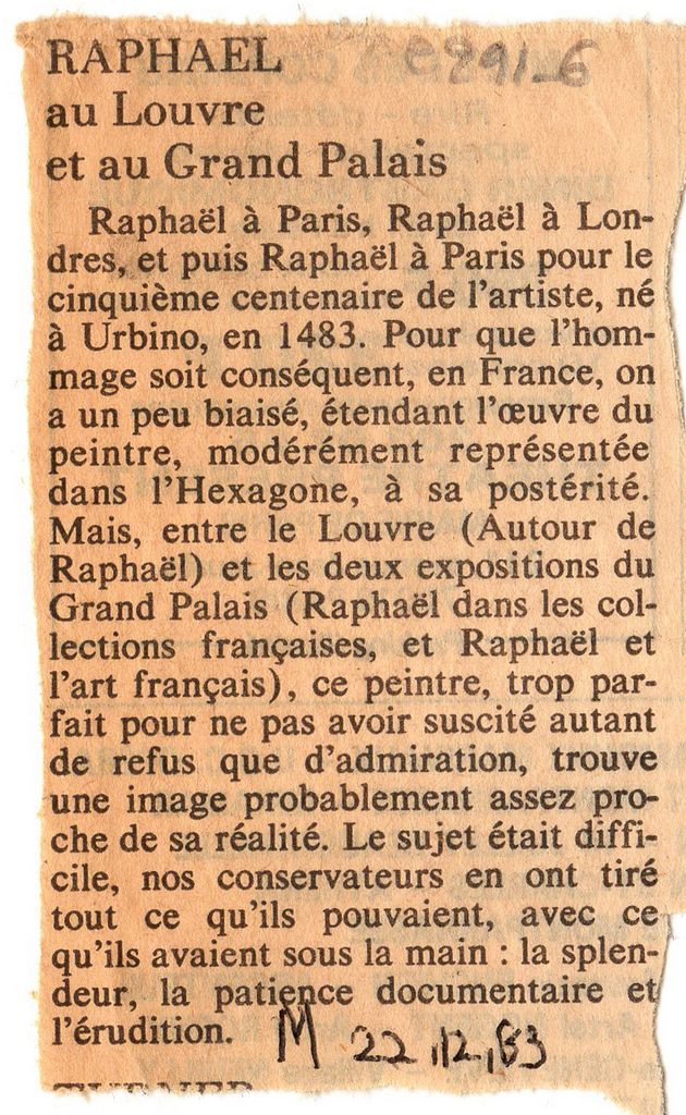 “Raphael au Louvre et au Grand Palais”