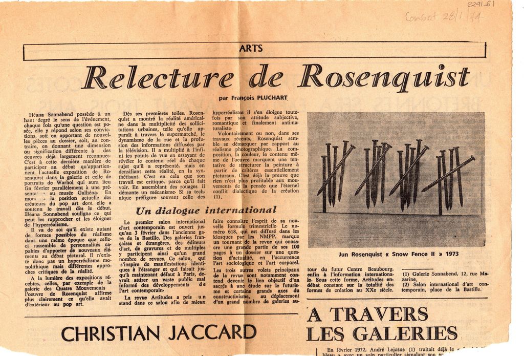 Relecture de Rosenquist”